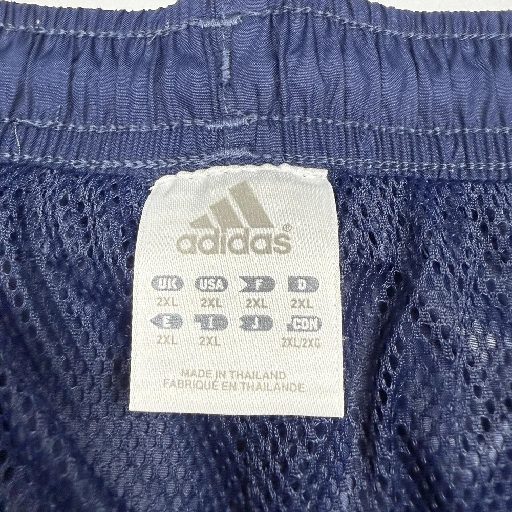 Y2K Adidas ClimaProof Wind Pants Mens 2XL Blue Track Elastic Waist Lined